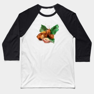 Hazelnuts Watercolor Baseball T-Shirt